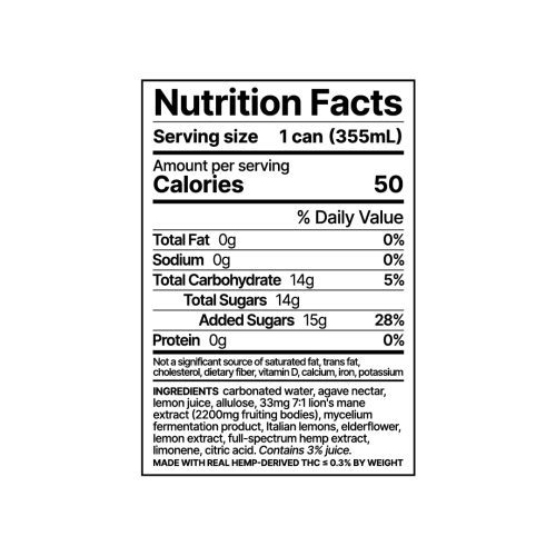 12oz Nutrition Facts